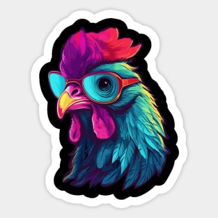 Pop Art Sunglasses Chicken Gifts Funny Chicken Sticker